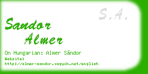 sandor almer business card